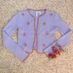 Twiggy sweater 25% angora crochet flowers